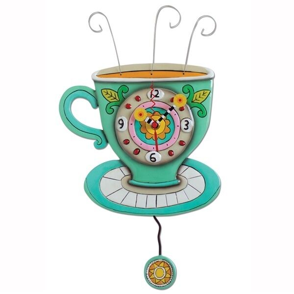 polyresin teacup clock
