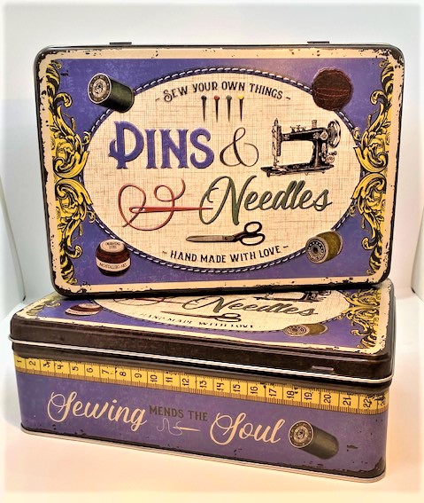 Nostalgia Pins and Needles large hinged tin